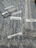 Luxury summer ice blue embroided lawm - Image 3