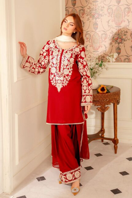 Premium  red embroided law