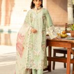 Embroided pista green lyxury dress