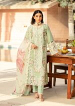 Embroided pista green lyxury dress