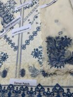 Luxury emroided lawn cream with blue embroidery - Image 2