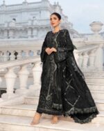 Premium black embroided lawn